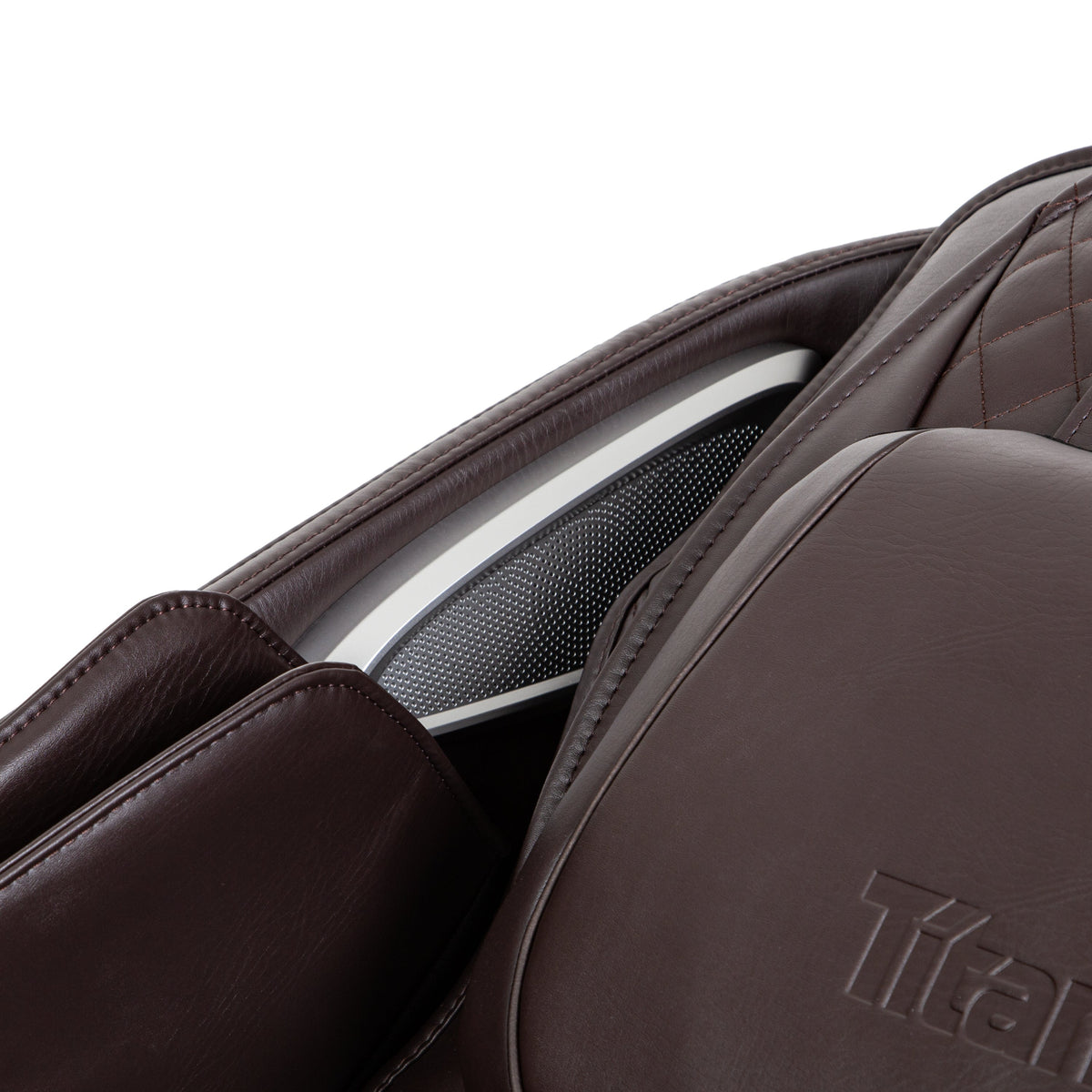 Premium high-fidelity surround sound bluetooth speakers integrated into the headrest.