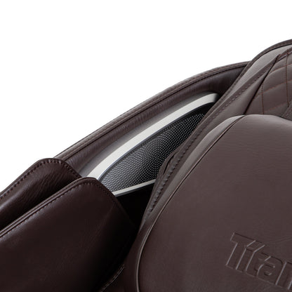 Premium high-fidelity surround sound bluetooth speakers integrated into the headrest.